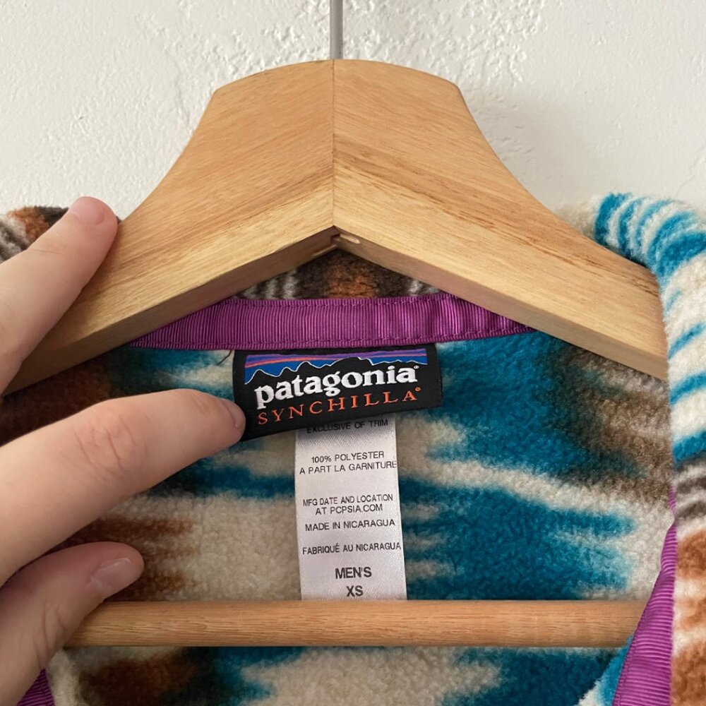 PATAGONIA Lightweight Synchilla Snap-T Fleece Pullover Aztec Print | Size S - Picture 4 of 4